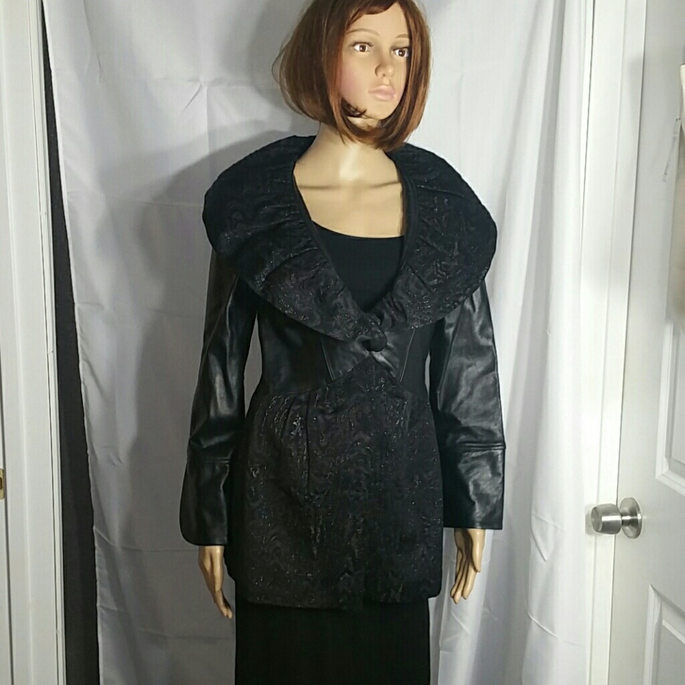 Dianaira  leather silk and lace jacket